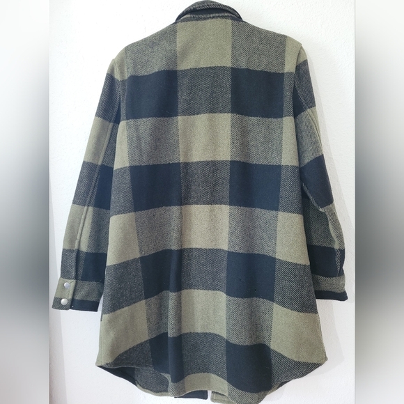 Steve Madden Green and Black Plaid Coat - Picture 4 of 11